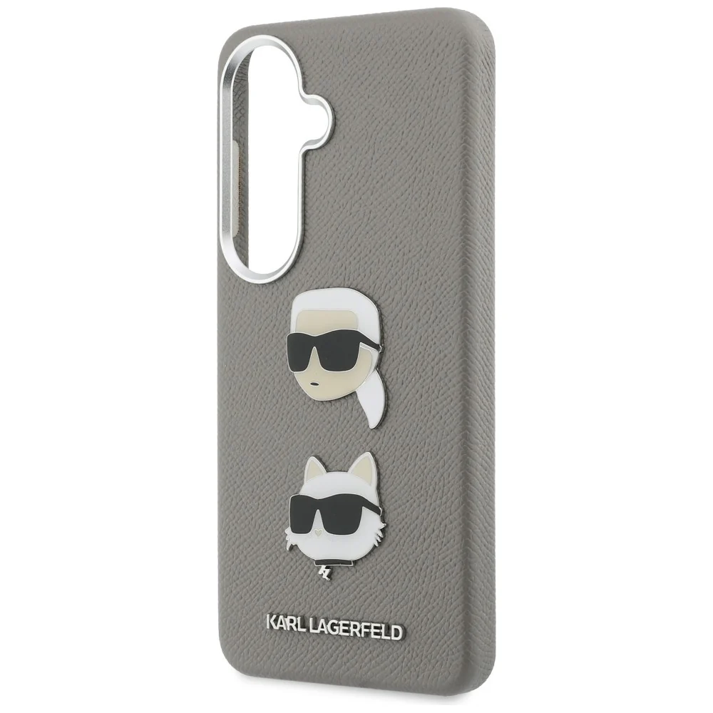 Case for Samsung Galaxy S26 S942, Karl Lagerfeld, Saffiano Karl & Choupette's Head Pin, Grey - Image 6