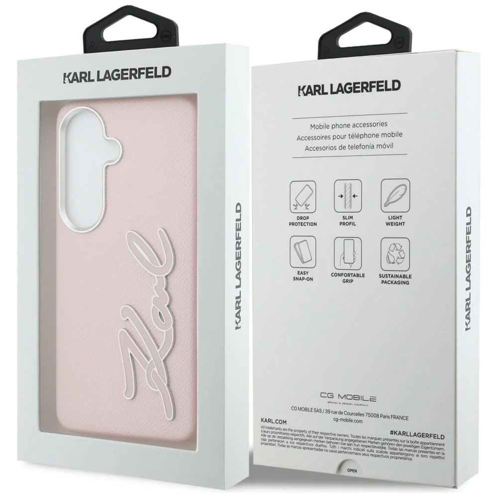 Case for Samsung Galaxy S26 S942, Karl Lagerfeld, Signature Resin Logo, Pink - Image 7