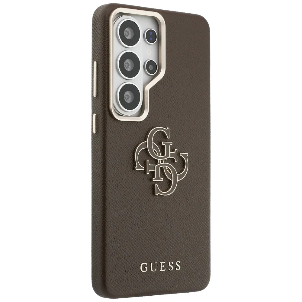Case for Samsung Galaxy S26 Ultra S948, Guess, 4G Grained Big and Classic Logo, Brown - Image 2