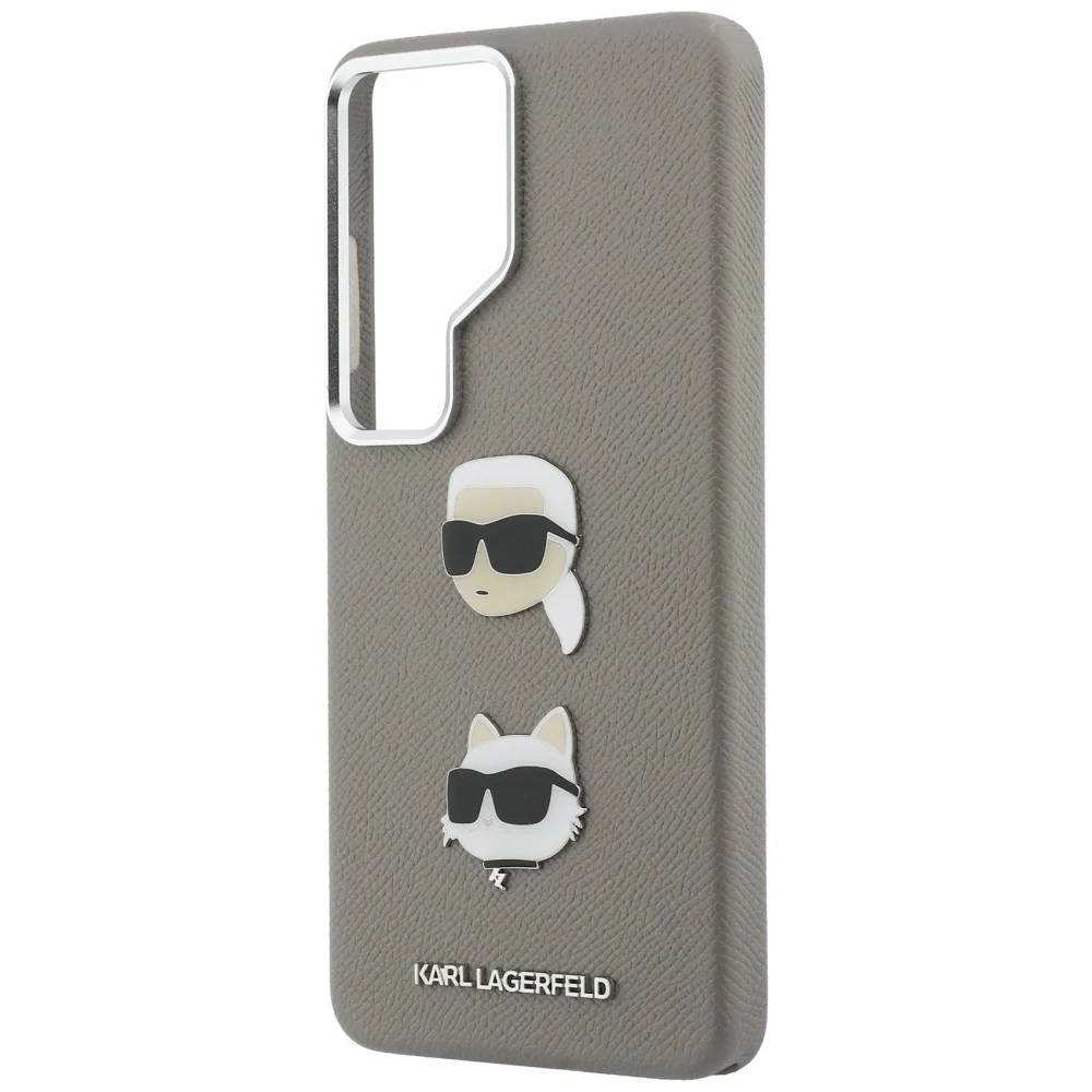 Case for Samsung Galaxy S26 Ultra S948, Karl Lagerfeld, Saffiano Karl & Choupette's Head Pin, Grey - Image 5