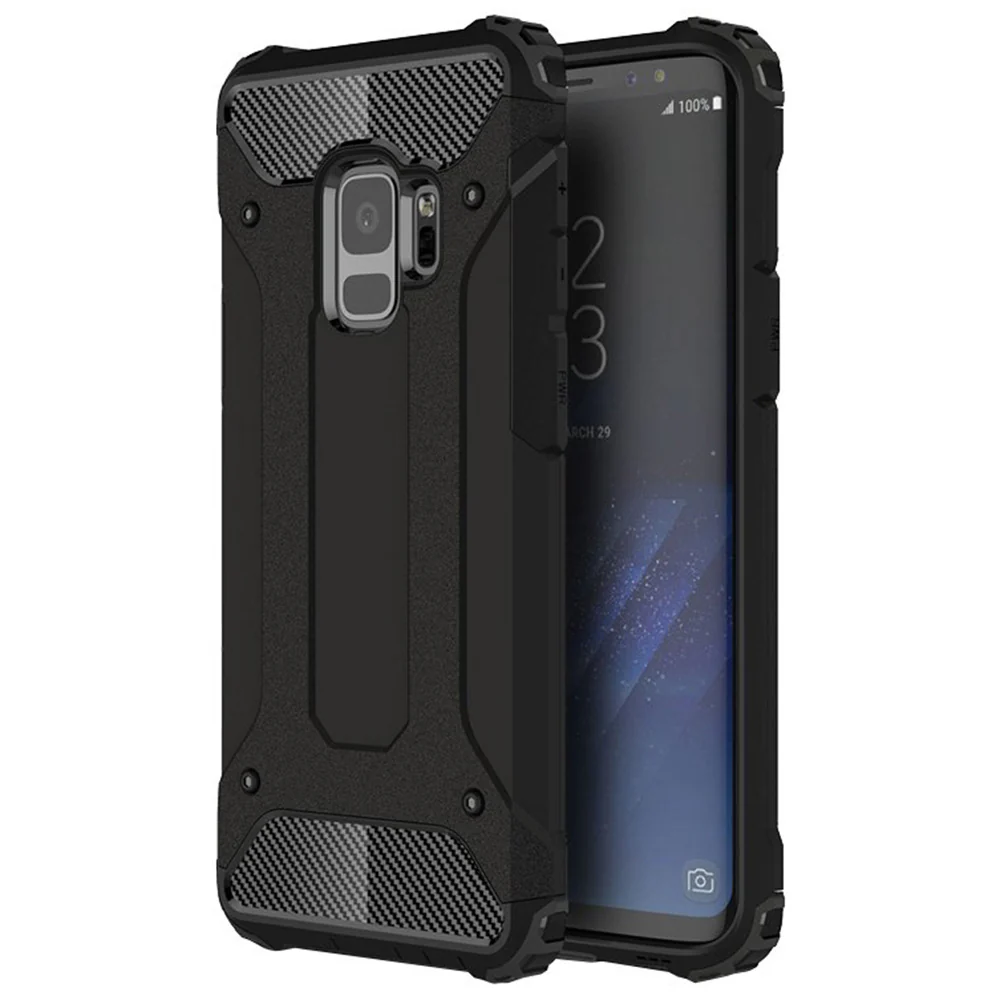 Case for Samsung Galaxy S9 G960, Techsuit, Hybrid Armor, Black