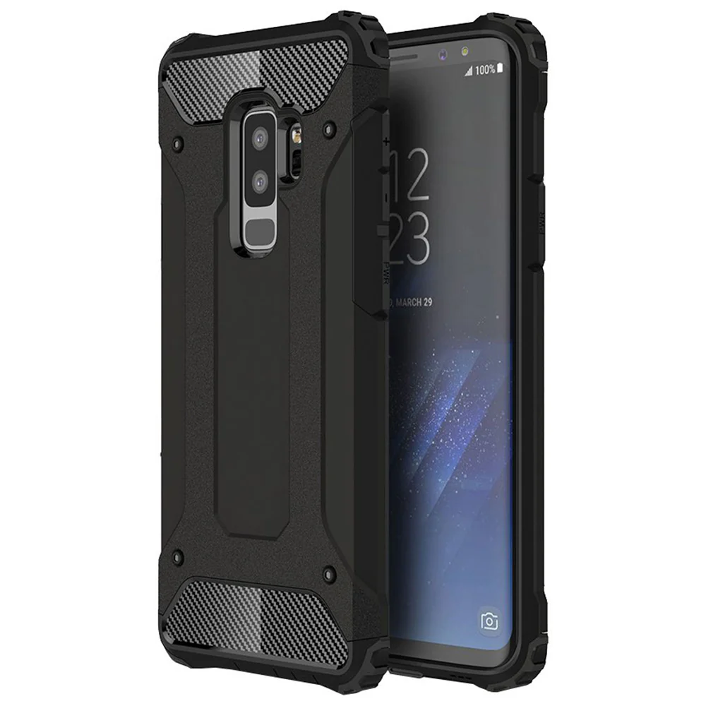 Case for Samsung Galaxy S9+ G965, Techsuit, Hybrid Armor, Black
