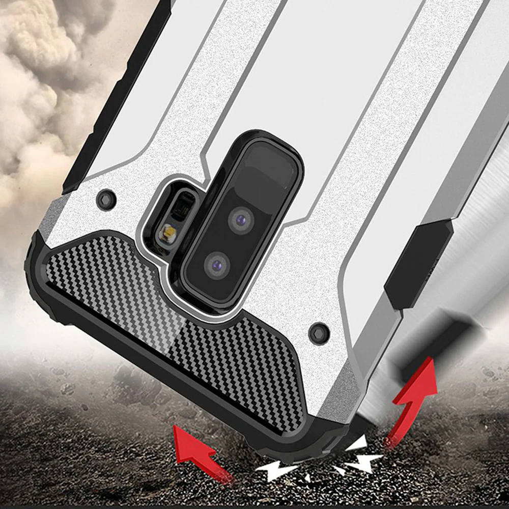Case for Samsung Galaxy S9+ G965, Techsuit, Hybrid Armor, Black - Image 4