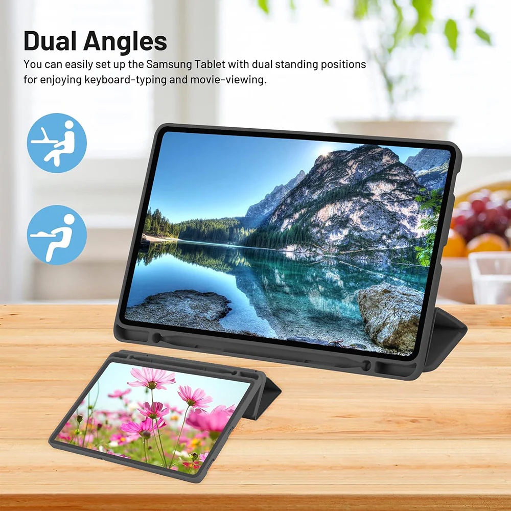 Case for Samsung Galaxy Tab A7 Lite, Techsuit, Flex Trifold, Black - Image 4