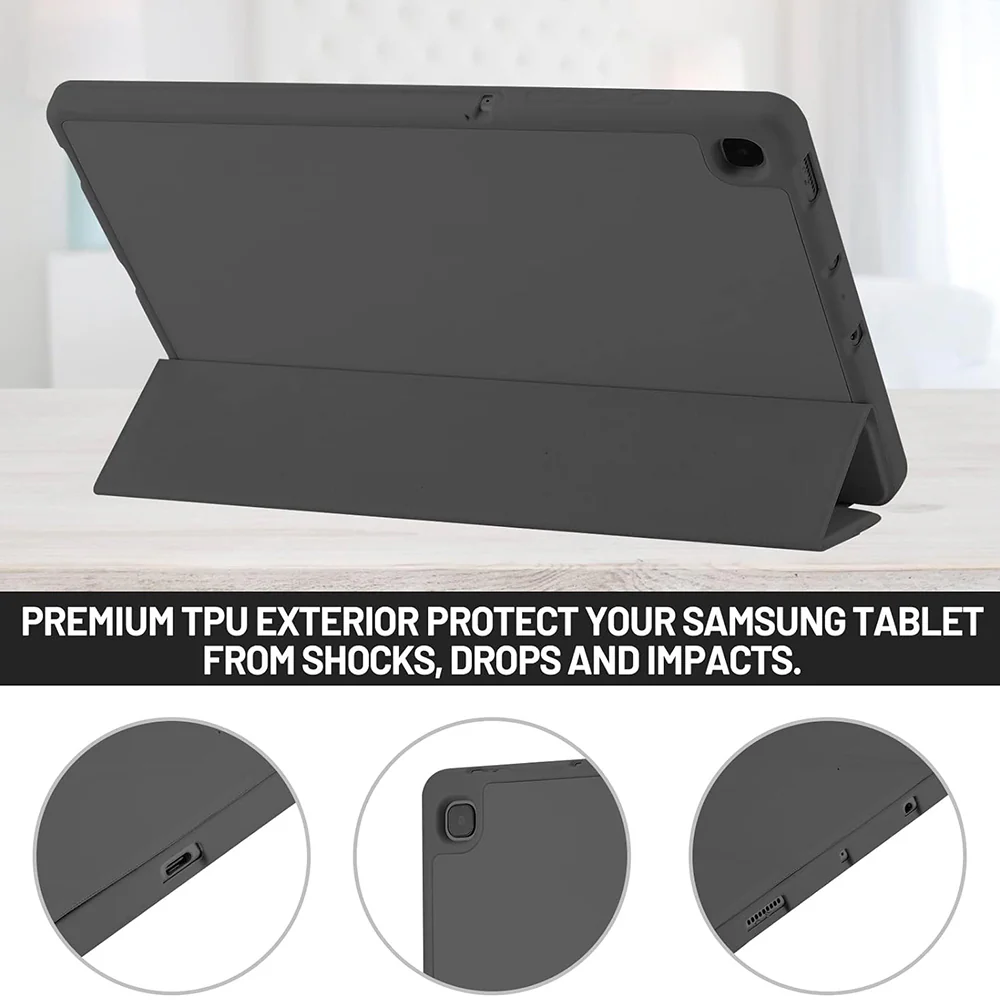 Case for Samsung Galaxy Tab S6 Lite (2024) / Tab S6 Lite (2022) / Tab S6 Lite (2020), Techsuit, Flex Trifold, Black - Image 2