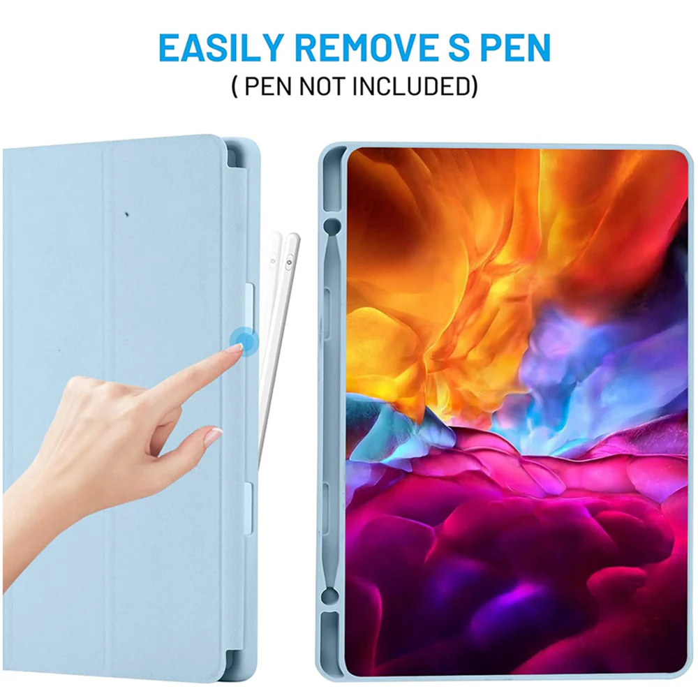 Case for Samsung Galaxy Tab S6 Lite (2024) / Tab S6 Lite (2022) / Tab S6 Lite (2020), Techsuit, Flex Trifold, Blue - Image 3