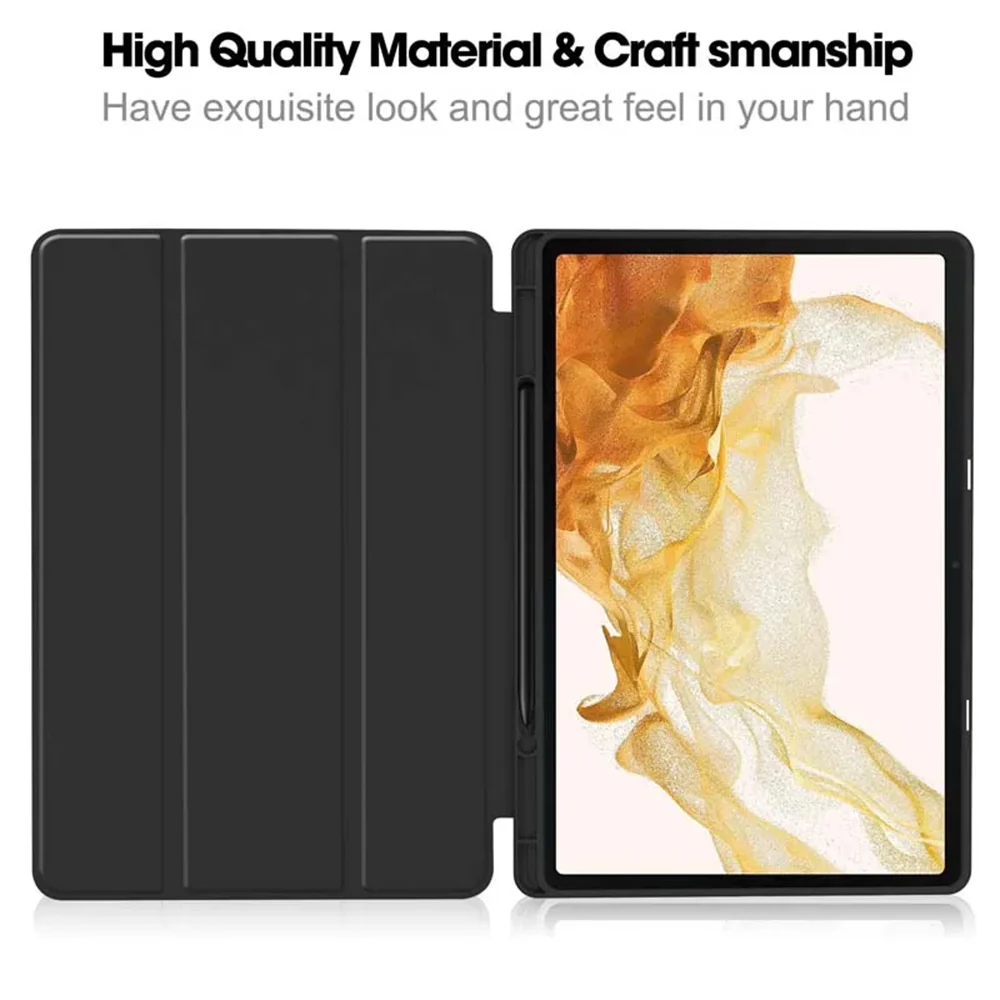 Case for Samsung Galaxy Tab S8+ / Tab S7+, Techsuit, Flex Trifold, Black - Image 2