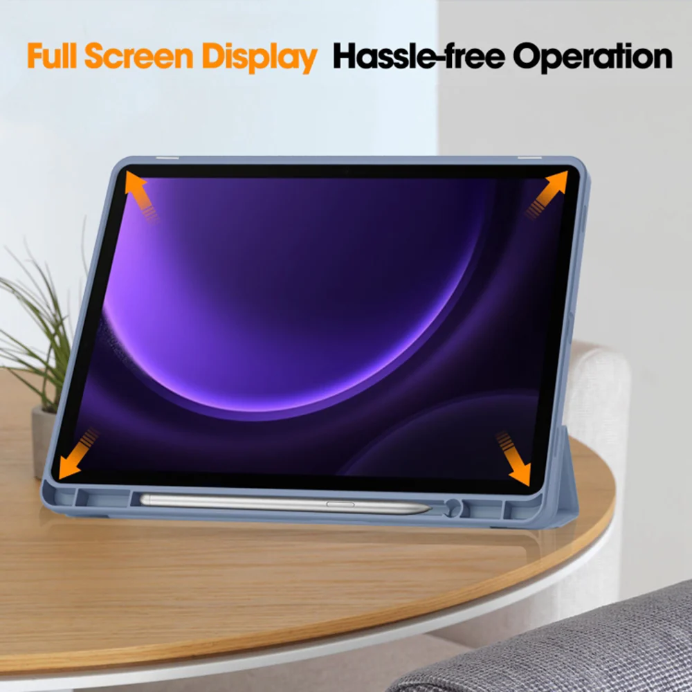 Case for Samsung Galaxy Tab S9 FE / Tab S9 / Tab S10 FE, Techsuit, Flex Trifold, Navy Blue - Image 3