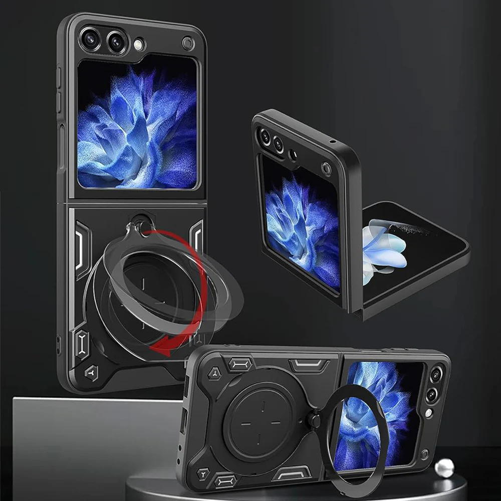 Case for Samsung Galaxy Z Flip5 F731, Techsuit, CamGuard Pro, Black - Image 4