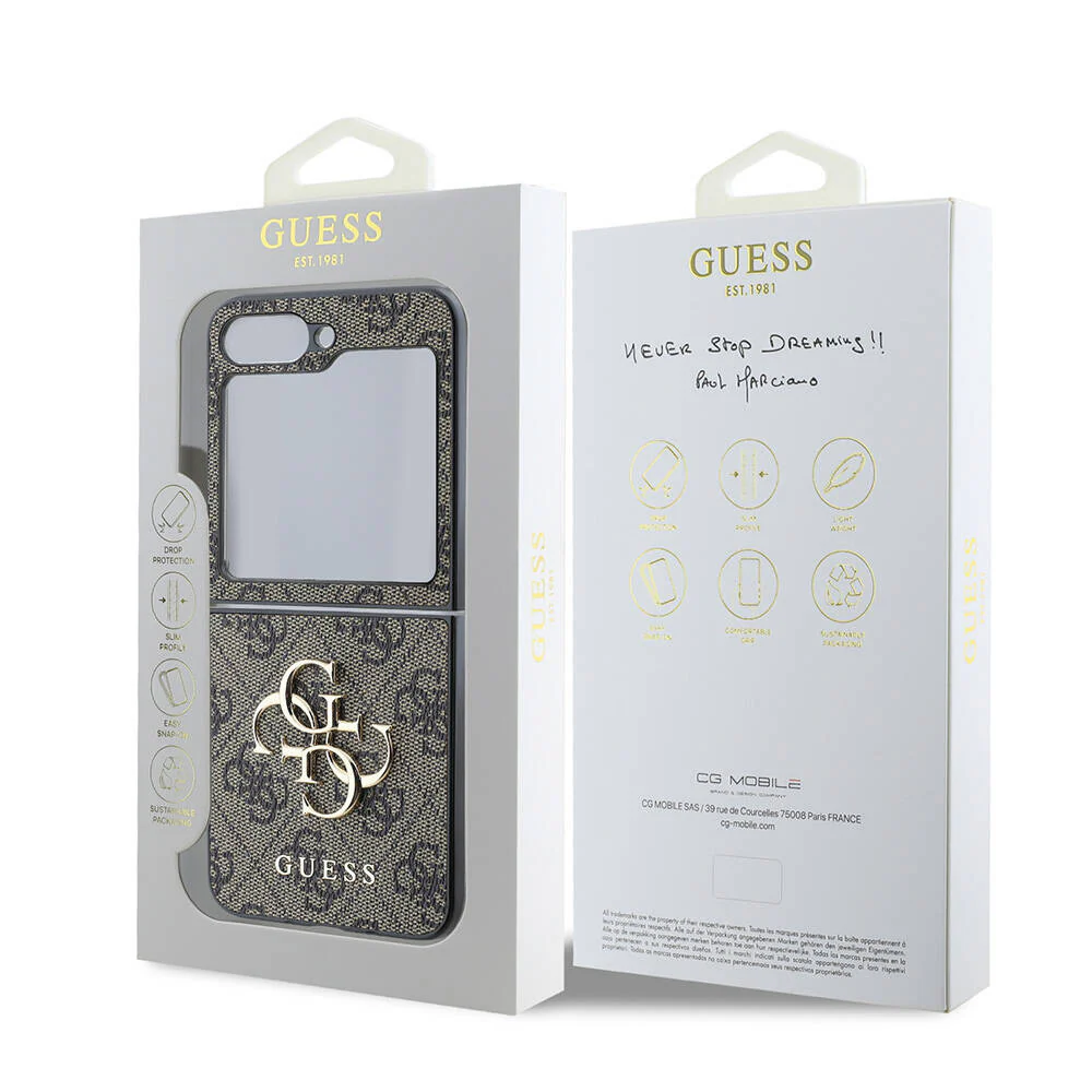 Case for Samsung Galaxy Z Flip7 F766, Guess, 4G Metal Logo, Black - Image 6