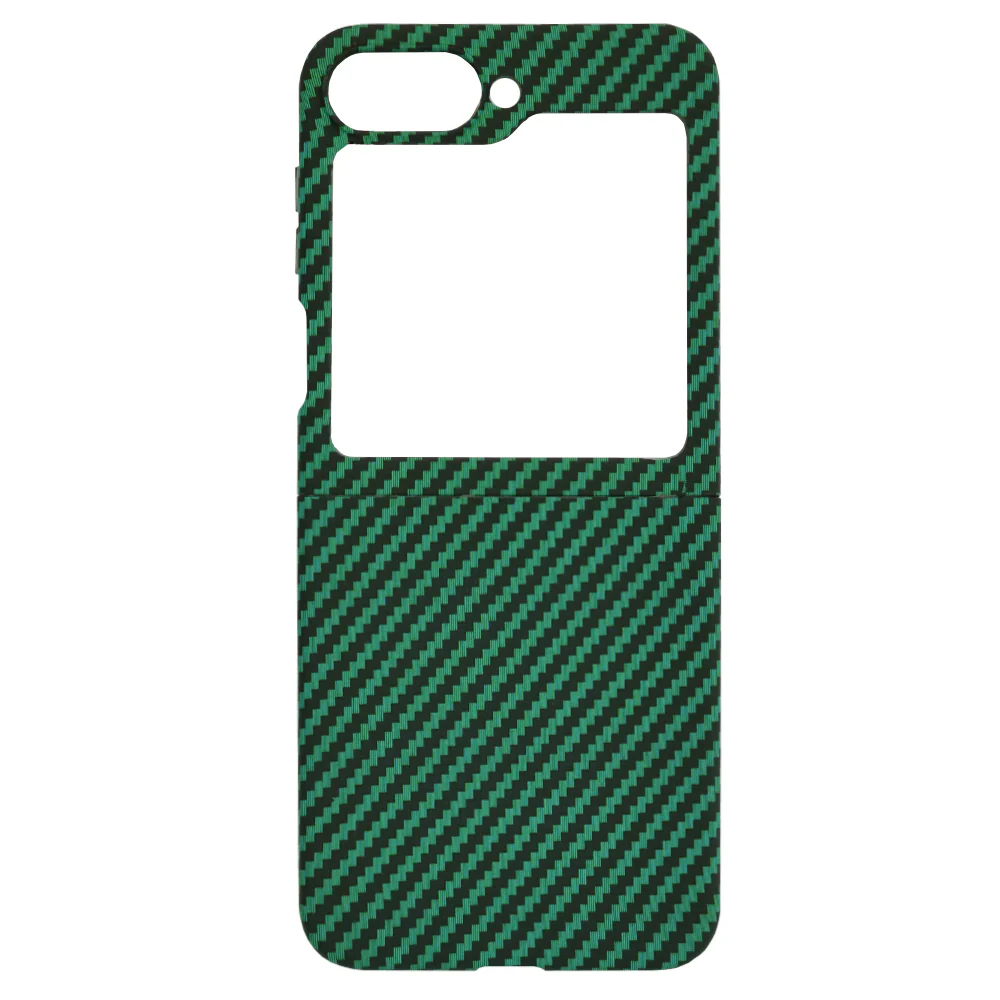 Case for Samsung Galaxy Z Flip7 FE F761 / Z Flip6 F741, Techsuit, Carbonite FiberShell, Green - Image 4