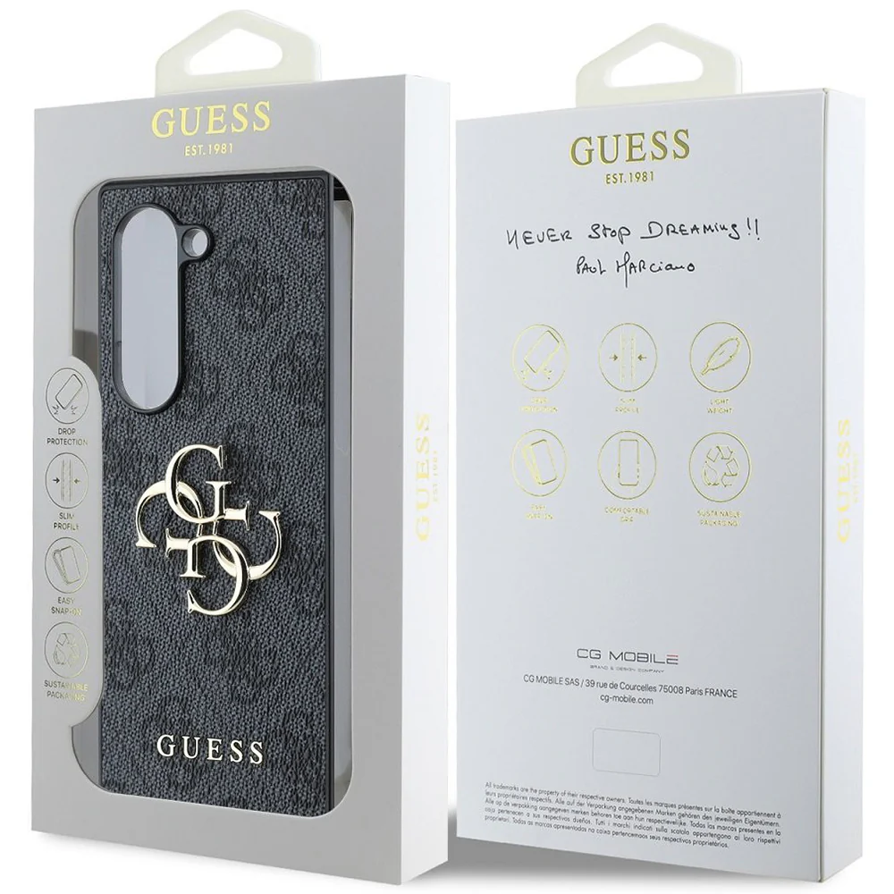 Case for Samsung Galaxy Z Fold6 F956, Guess, 4G Metal Logo, Black - Image 6