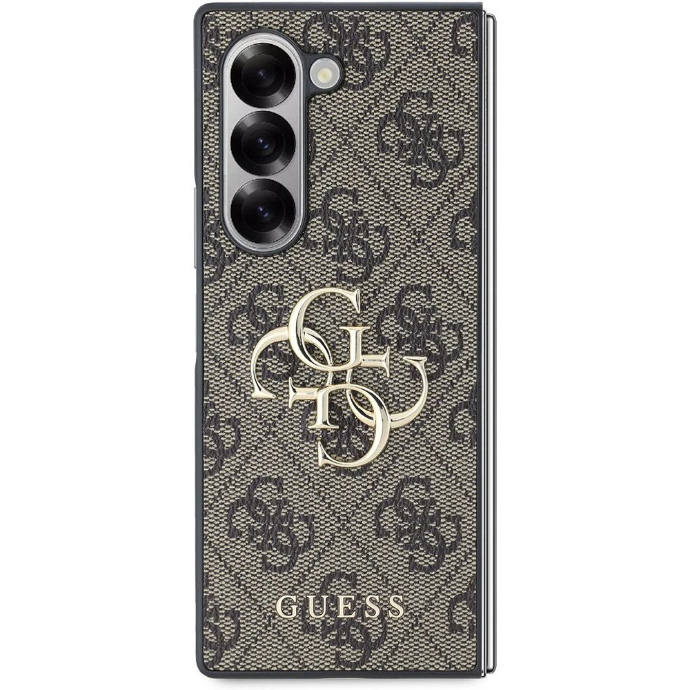 Case for Samsung Galaxy Z Fold6 F956, Guess, 4G Metal Logo, Brown - Image 2