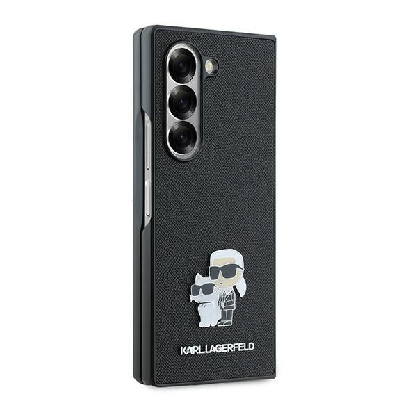 Case for Samsung Galaxy Z Fold6 F956, Karl Lagerfeld, Saffiano Karl & Choupette Metal, Black - Image 2