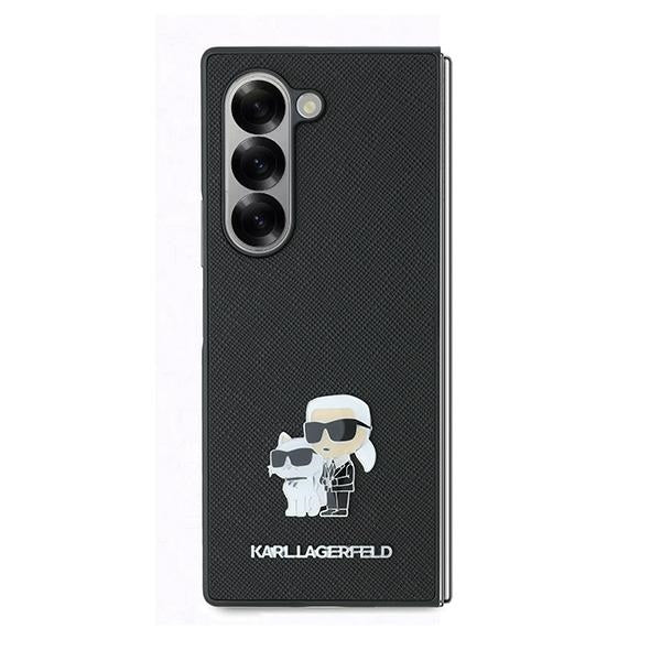 Case for Samsung Galaxy Z Fold6 F956, Karl Lagerfeld, Saffiano Karl & Choupette Metal, Black - Image 3