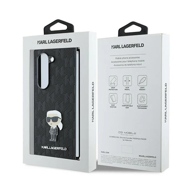 Case for Samsung Galaxy Z Fold6 F956, Karl Lagerfeld, Saffiano Monogram Ikonik, Black - Image 7