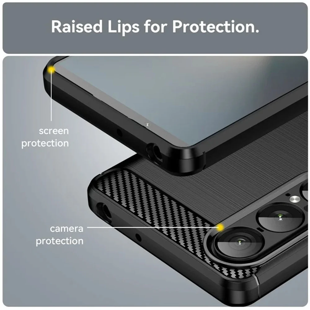 Case for Sony Xperia 1 VII, Techsuit, Carbon, Black - Image 4