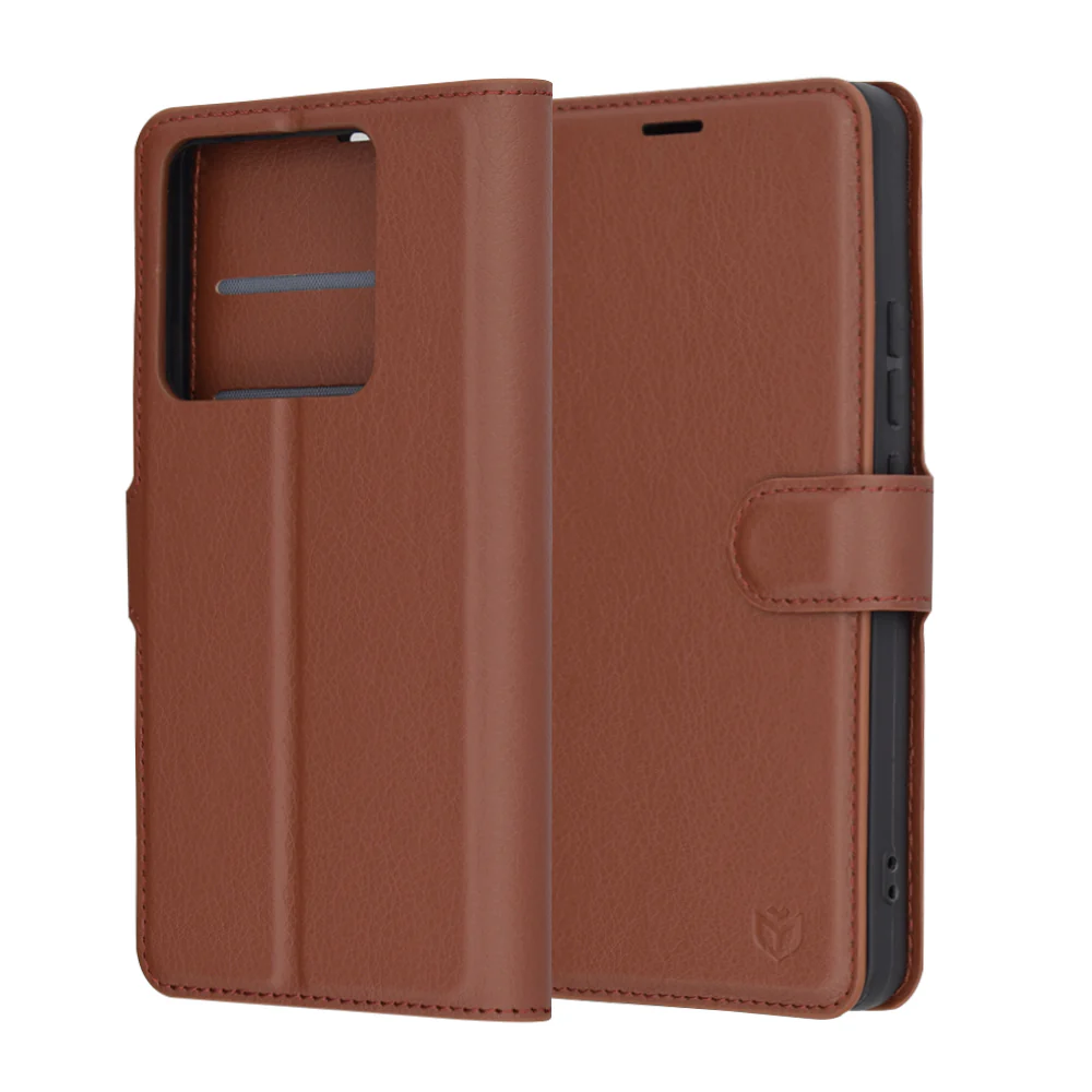 Case for Xiaomi 14T Pro, Techsuit, Leather Folio, Brown - Image 6