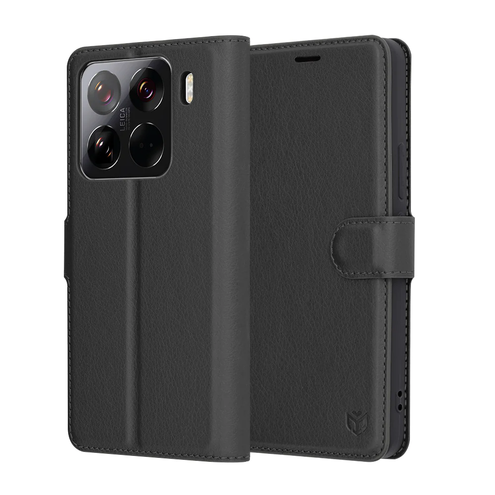 Case for Xiaomi 15 Pro, Techsuit, Leather Folio, Black