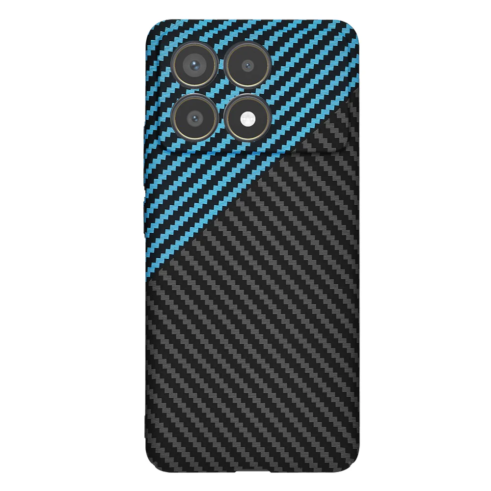 Case for Xiaomi Poco F6 Pro, Techsuit, Carbonite FiberShell, Black Blue - Image 3
