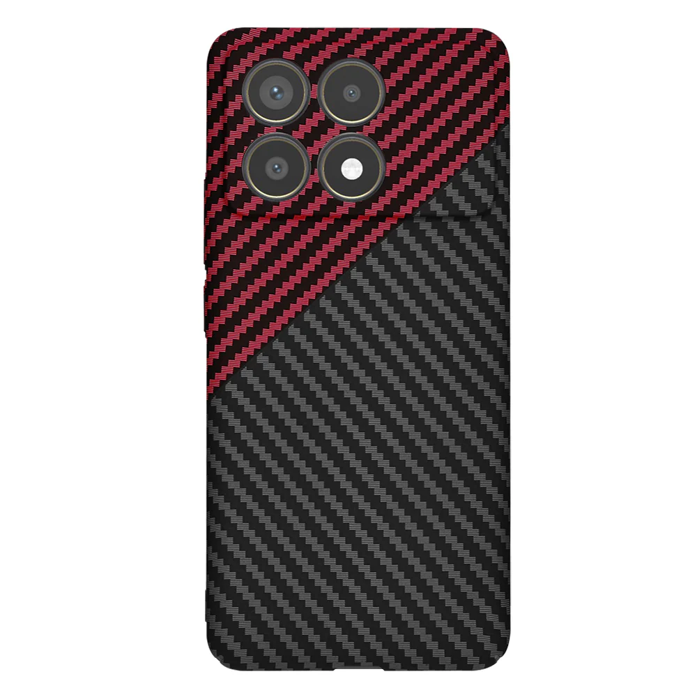 Case for Xiaomi Poco F6 Pro, Techsuit, Carbonite FiberShell, Black Red - Image 3