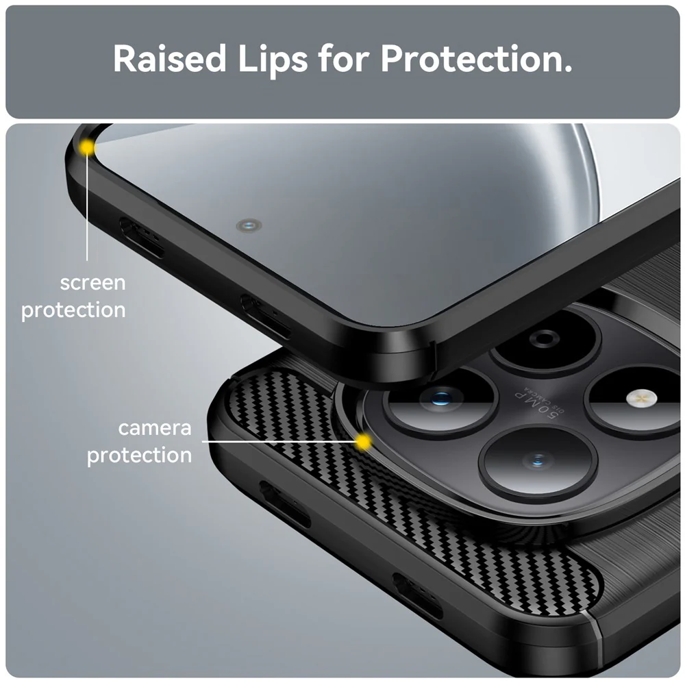 Case for Xiaomi Poco M8 / Redmi Note 15 5G / Note 15 4G, Techsuit, Carbon, Black - Image 5