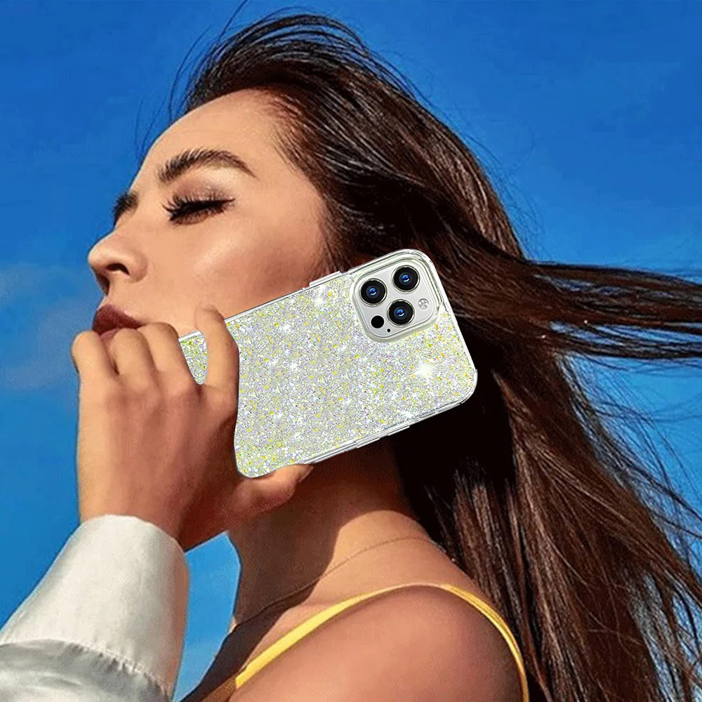 Case for Xiaomi Poco X6 Pro, Techsuit, Sparkly Glitter, White - Image 6