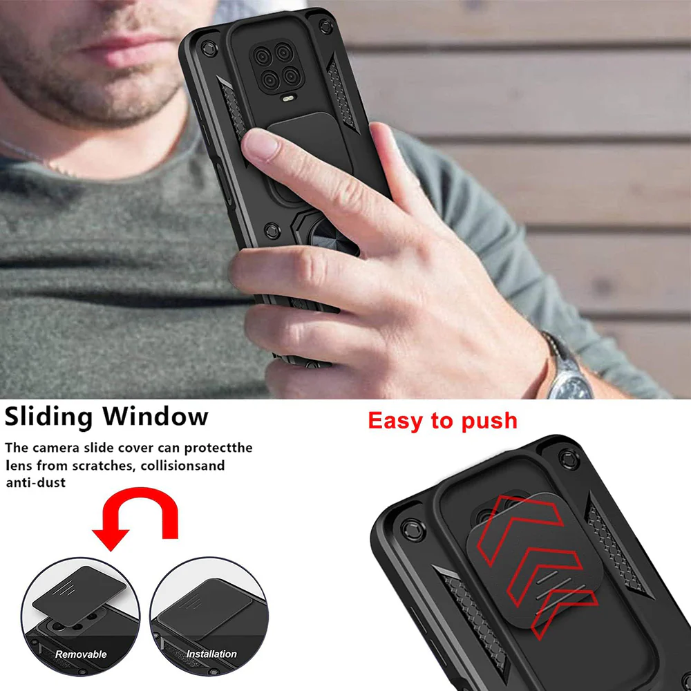 Case for Xiaomi Redmi 9C NFC / 9C, Techsuit, CamShield, Black - Image 3