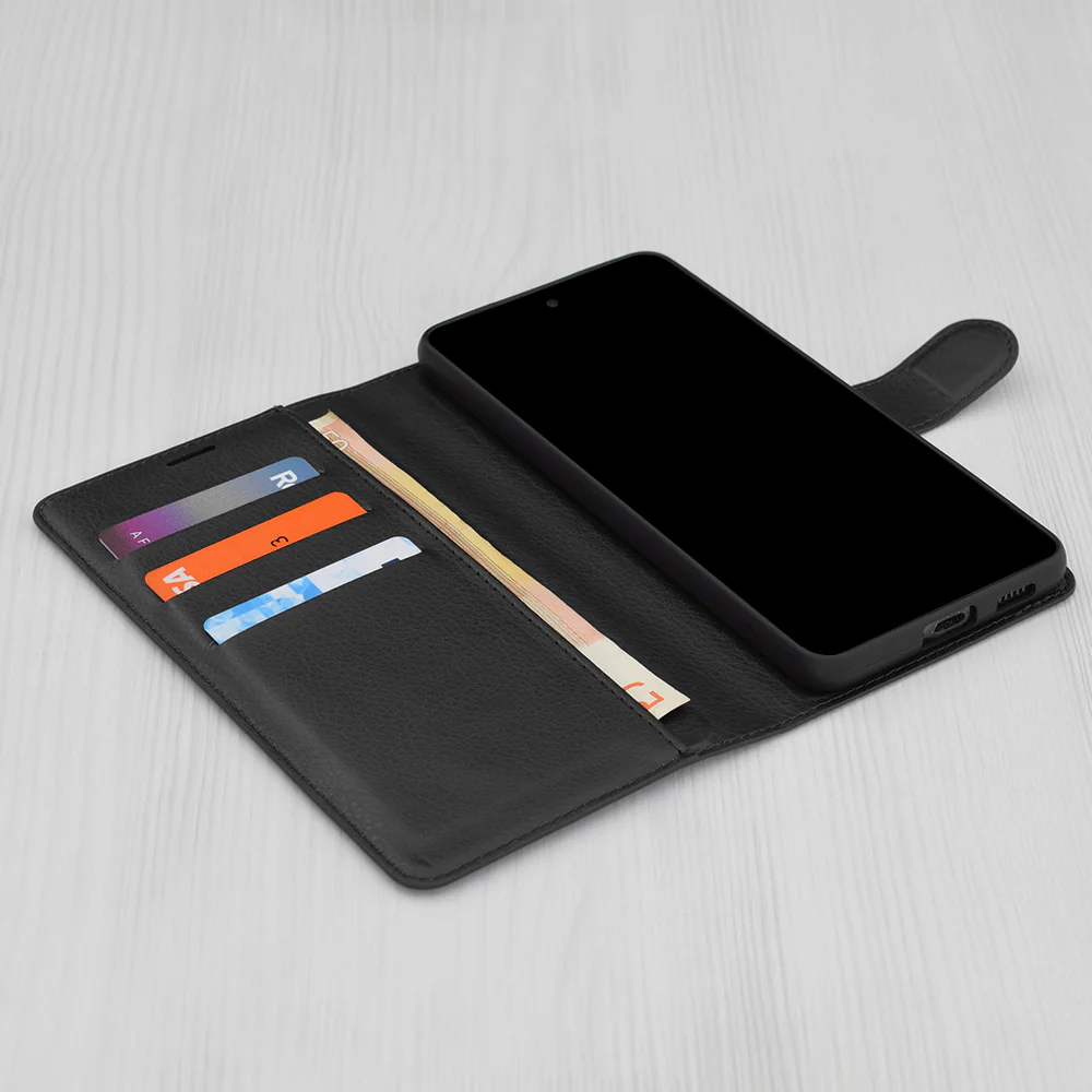 Case for Xiaomi Redmi 9C NFC / 9C, Techsuit, Leather Folio, Black - Image 3