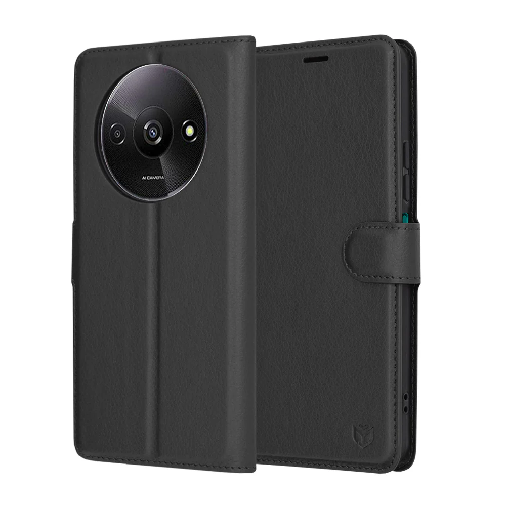 Case for Xiaomi Redmi A3x / A3, Techsuit, Leather Folio, Black