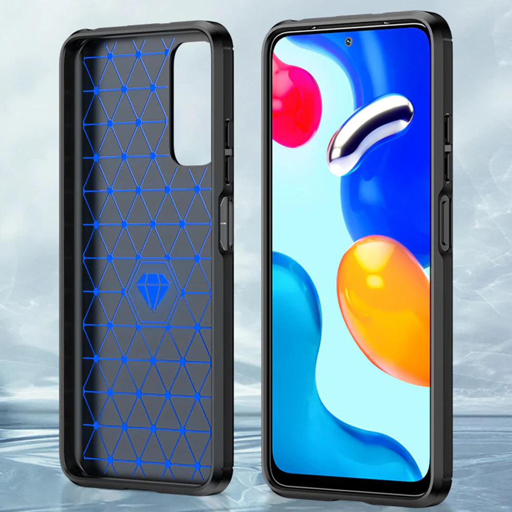 Case for Xiaomi Redmi Note 11S / Note 11, Techsuit, Carbon, Black - Image 3