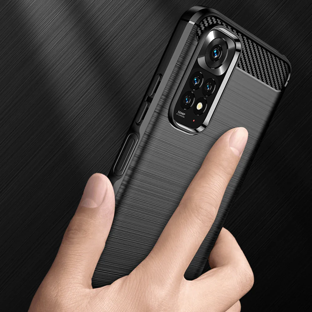 Case for Xiaomi Redmi Note 11S / Note 11, Techsuit, Carbon, Black - Image 4