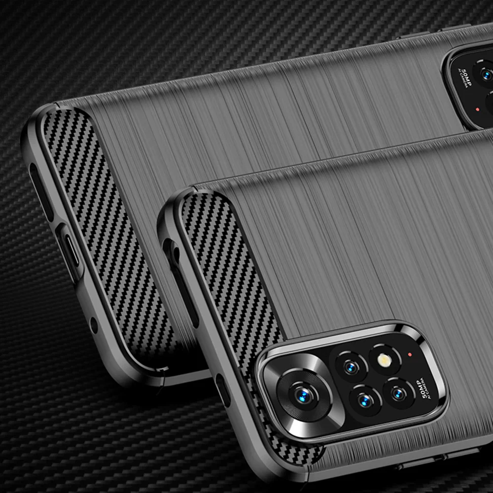 Case for Xiaomi Redmi Note 11S / Note 11, Techsuit, Carbon, Black - Image 5