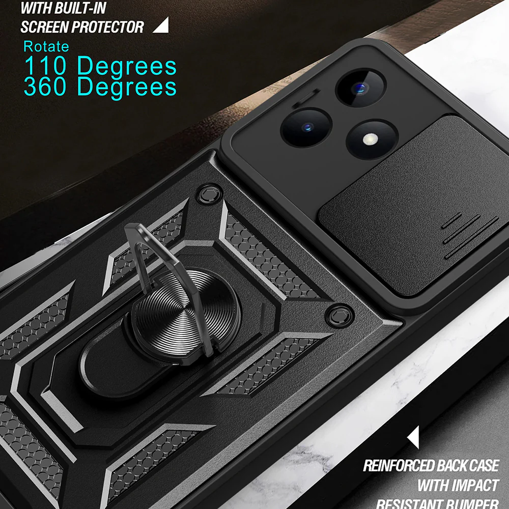 Case for Xiaomi Redmi Note 13 5G, Techsuit, CamShield, Black - Image 4