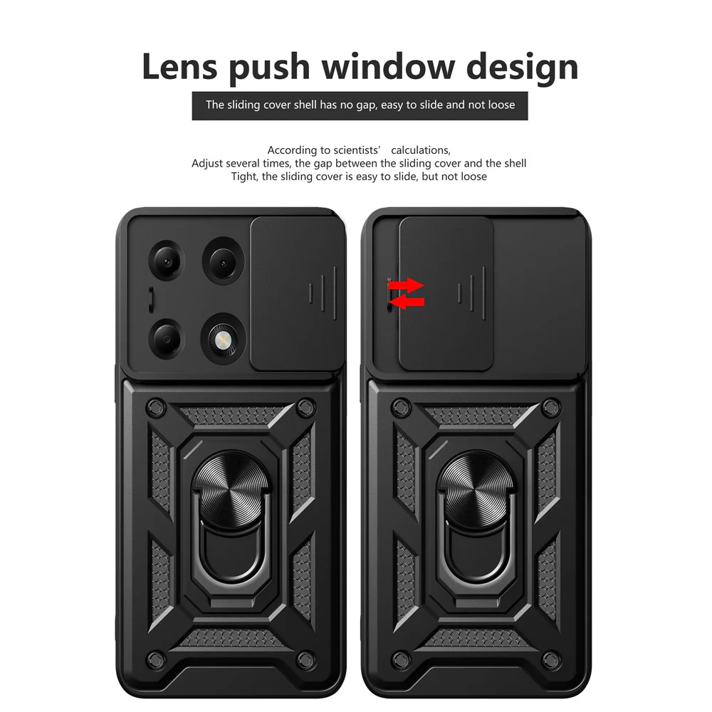 Case for Xiaomi Redmi Note 13 Pro 4G / Poco M6 Pro 4G, Techsuit, CamShield, Black - Image 2