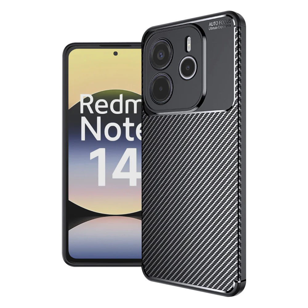 Case for Xiaomi Redmi Note 14 4G (Regional), Techsuit, CarbonFiber, Black