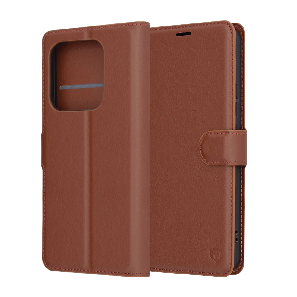 Case for Xiaomi Redmi Note 14 4G (Regional), Techsuit, Leather Folio, Brown - Image 6