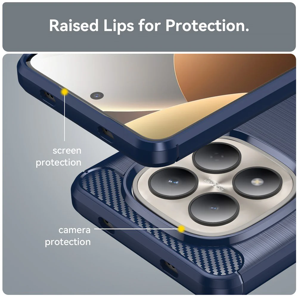 Case for Xiaomi Redmi Note 15 Pro 4G, Techsuit, Carbon, Blue - Image 4