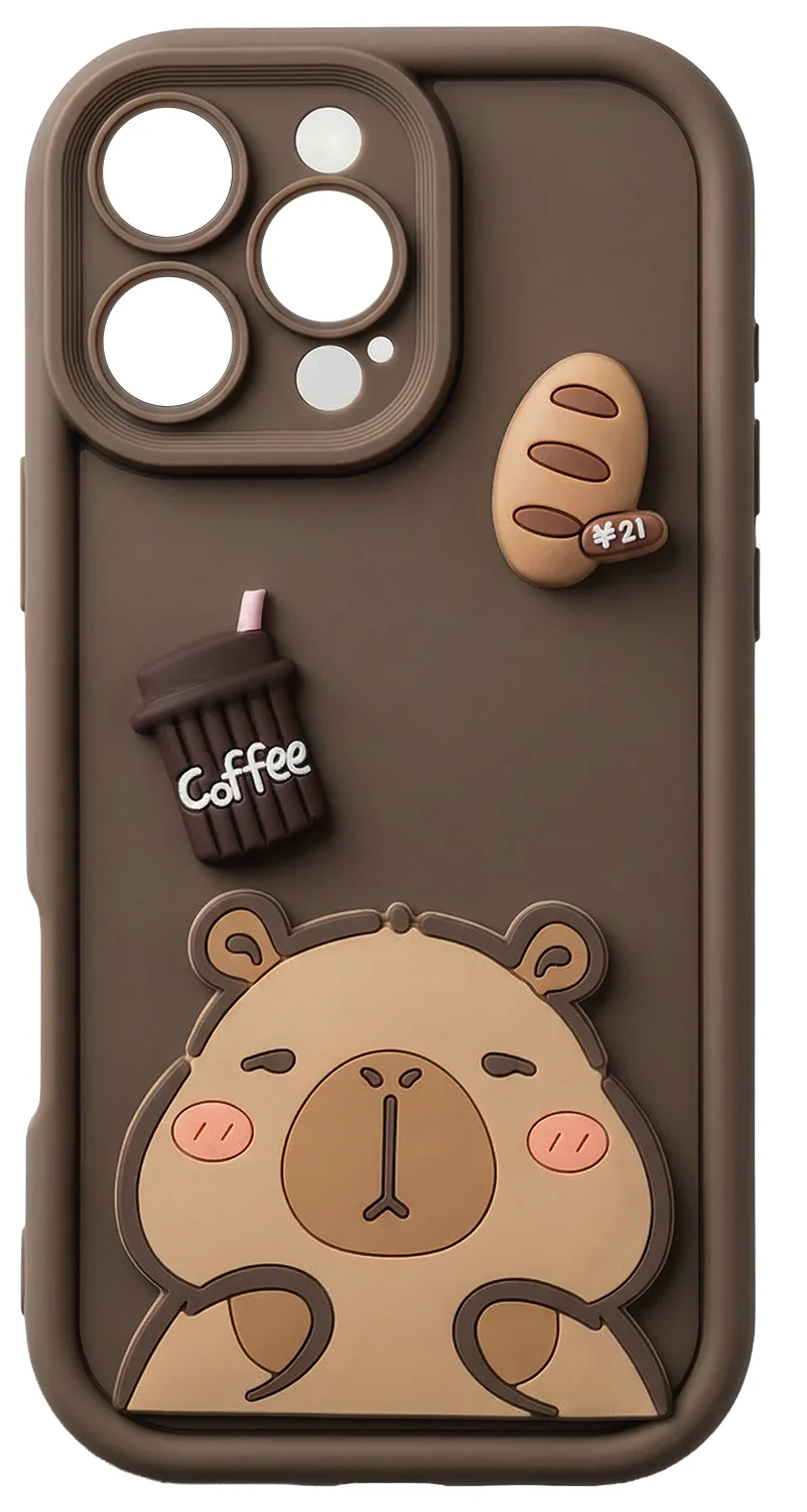 Case for Xiaomi Redmi Note 15 Pro 5G, OEM, Ultra Trendy 3D Capybara, Brown - Image 2