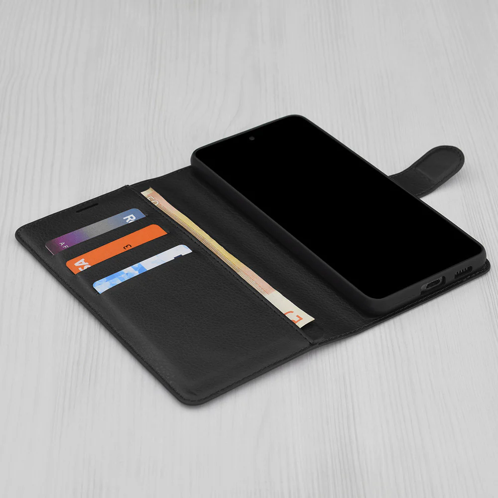 Case for Xiaomi Redmi Note 15 Pro 5G, Techsuit, Leather Folio, Black - Image 3