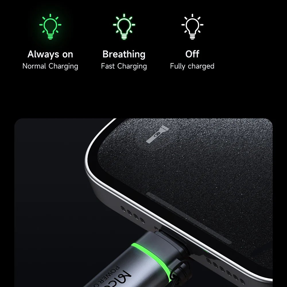 Data and Charging Adapter Lightning - USB-C McDodo OT-6010 Power Off, Black - Image 5