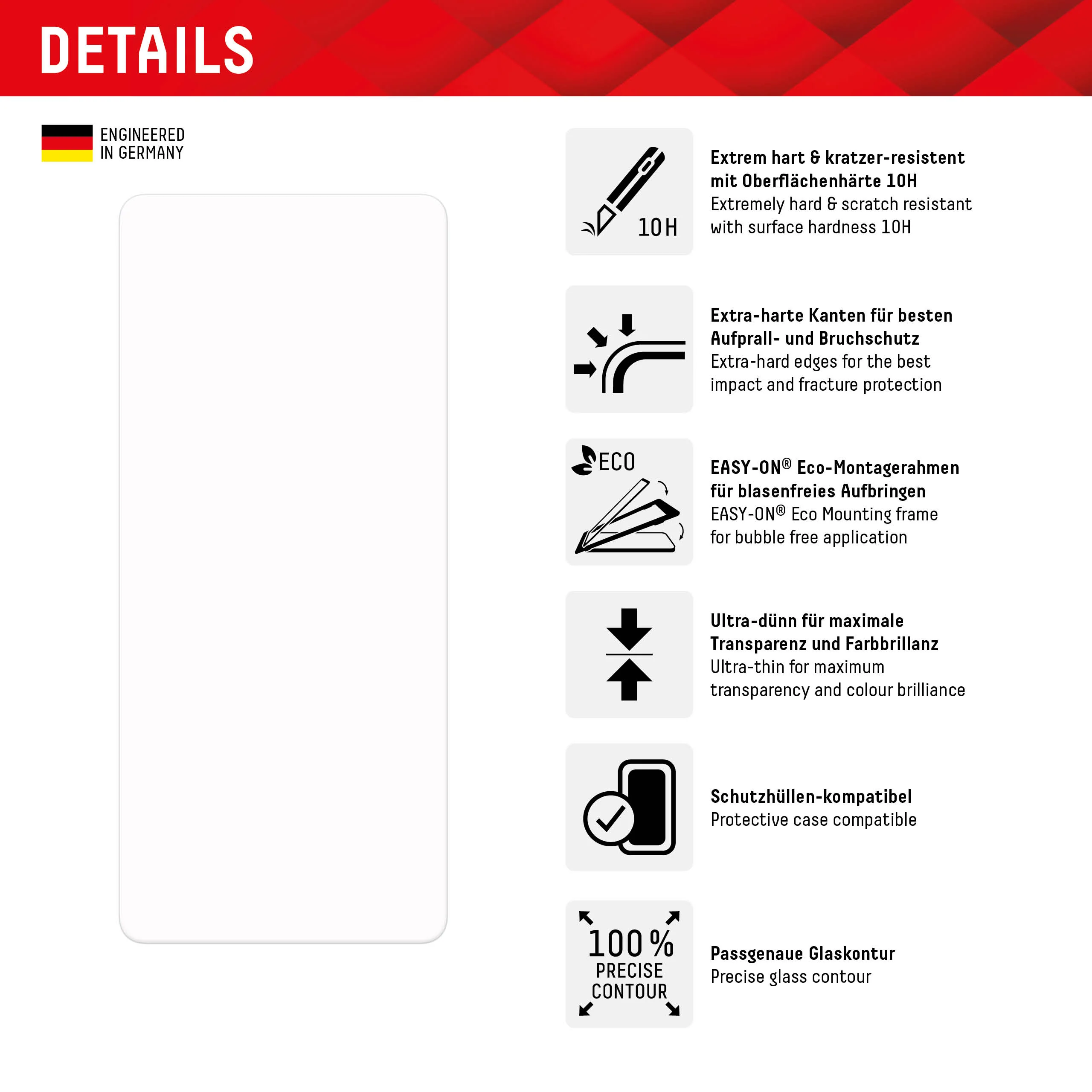Displex Real Glass Screen Protector for Google Pixel 8 Pro, Tempered Glass, Full Glue, 2D - Image 2