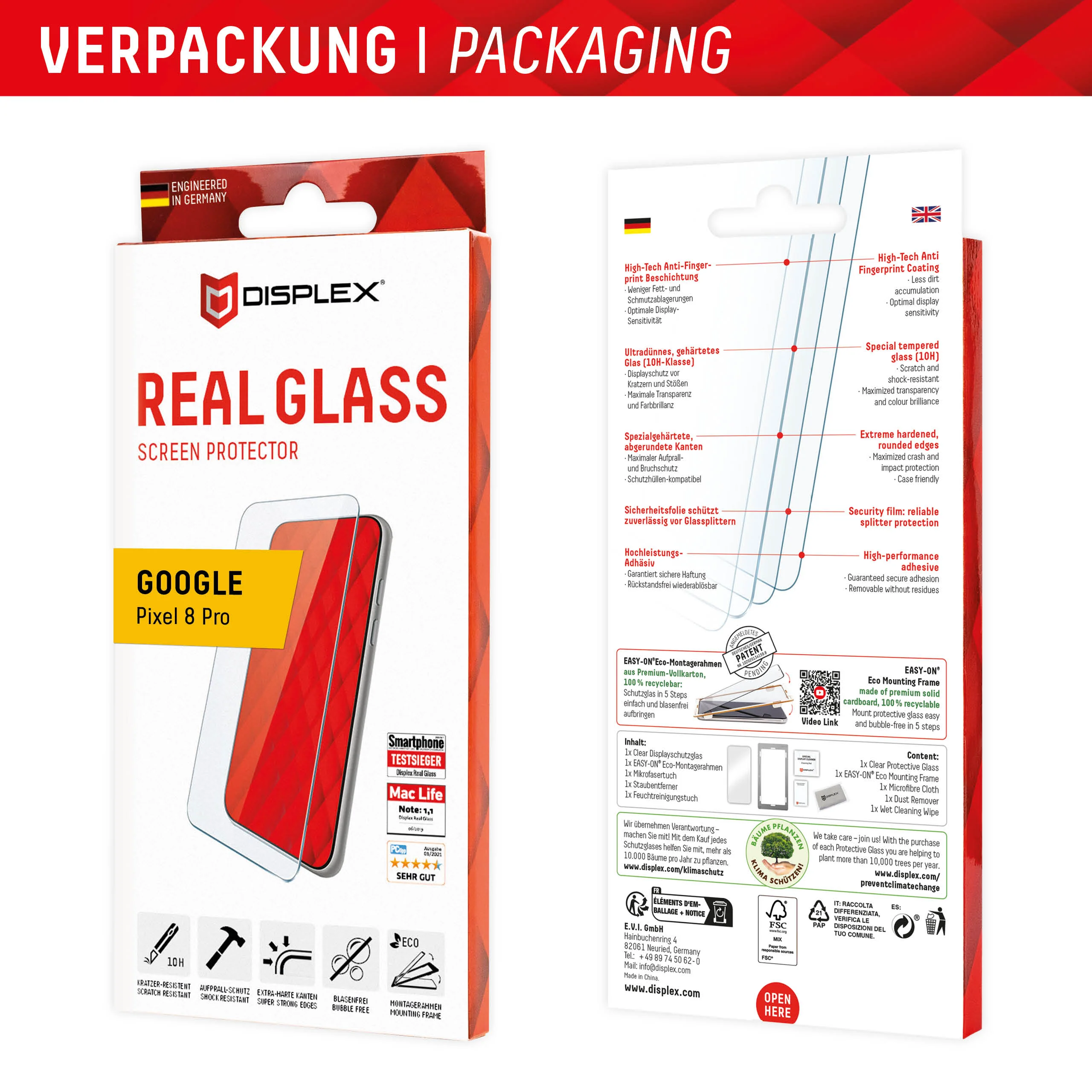 Displex Real Glass Screen Protector for Google Pixel 8 Pro, Tempered Glass, Full Glue, 2D - Image 6