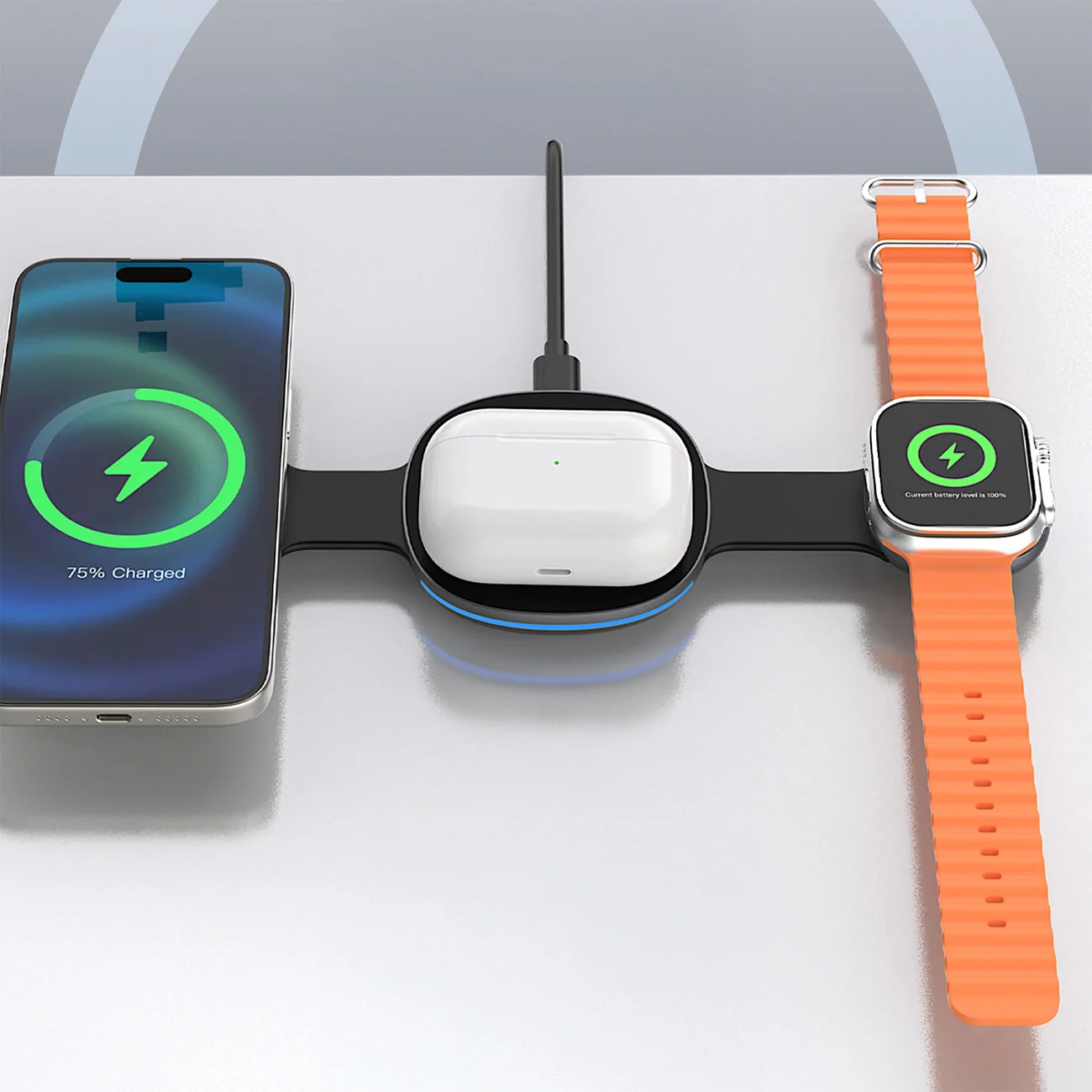 Dudao A11S 3in1 Wireless Network Charger, 15W, Black - Image 7