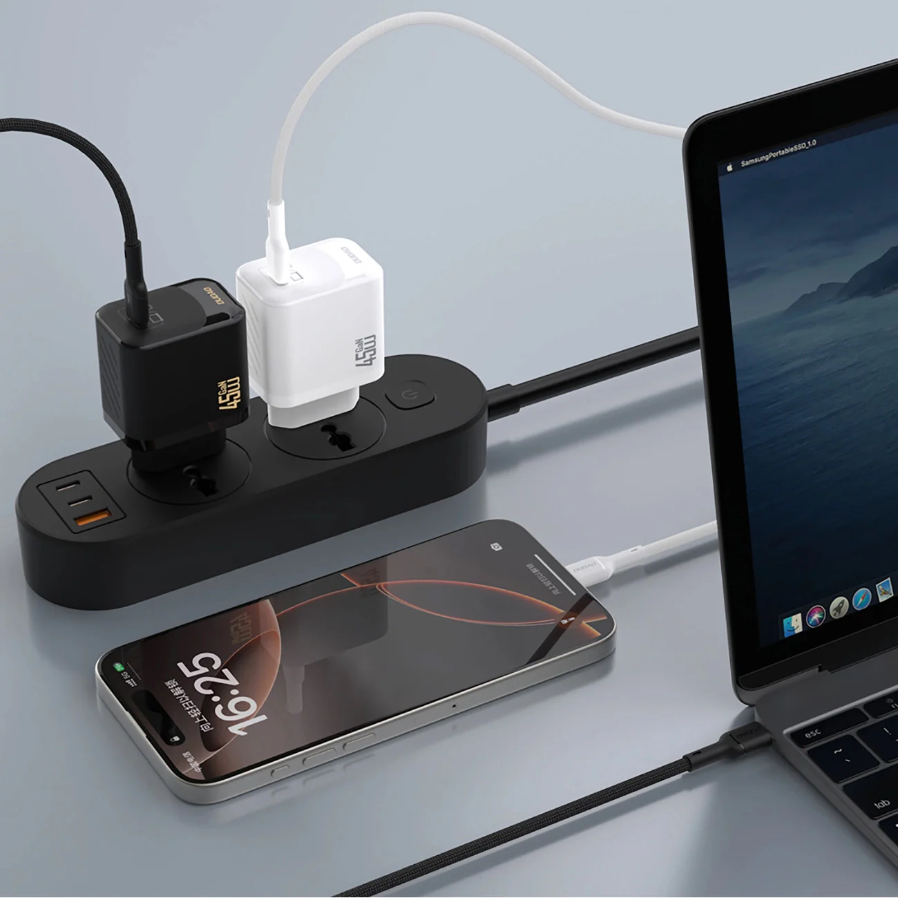 Dudao A28 Network Charger, 45W, 3A, 1 x USB-C, Black - Image 3