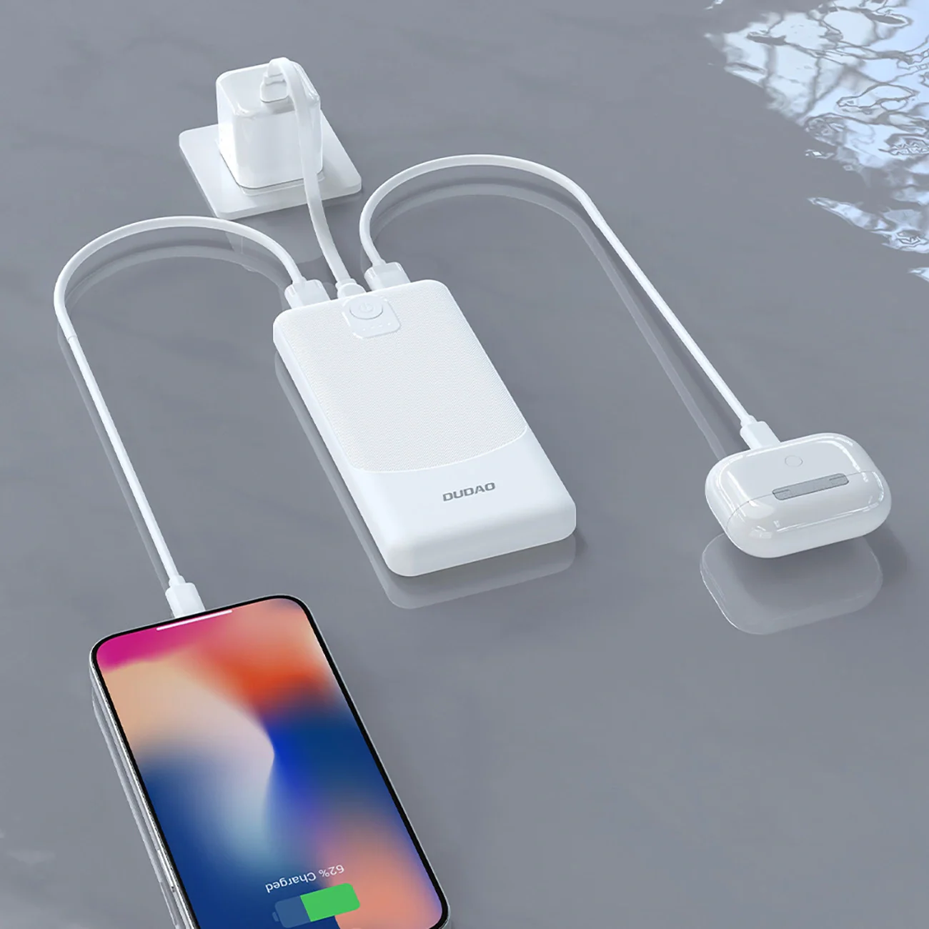 Dudao K10Pro External Battery, 20000mAh, 12W, 2 x USB-A, White - Image 2