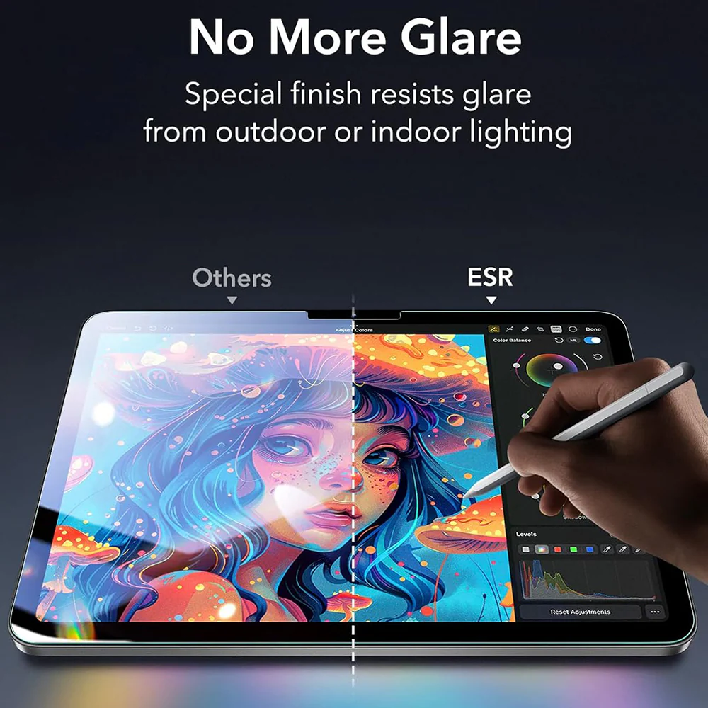 ESR Armorite Paper Feel UltraFit Screen Protector for Apple iPad Air 13 (2026) / Air 13 (2025), Tempered Glass, Full Glue - Image 3