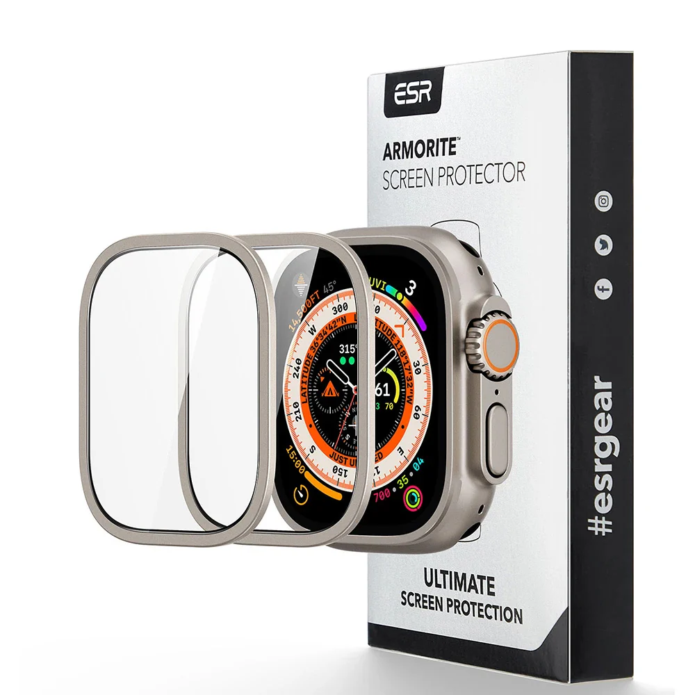 ESR Armorite Protection Film for Apple Watch Ultra Series, Set of 2 Pieces, Tempered Glass, Bronze - Image 7