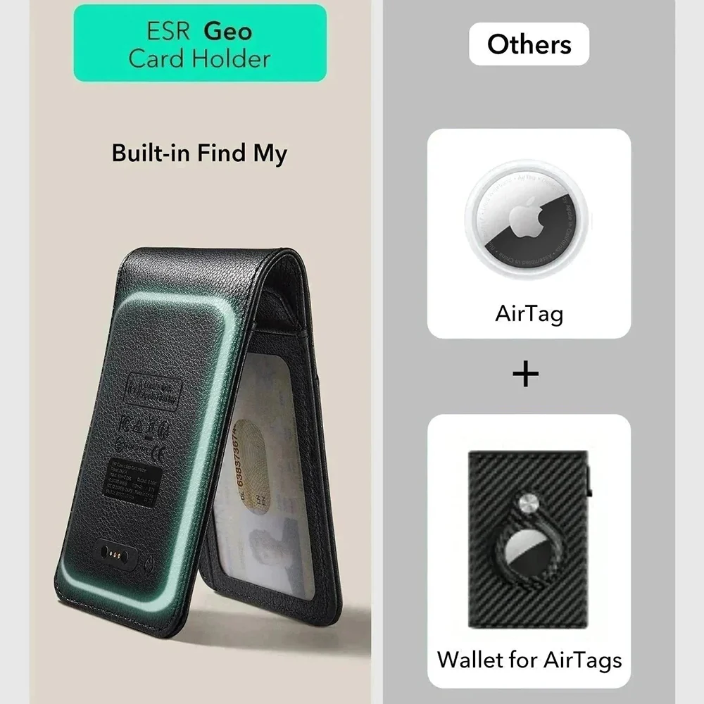 ESR Classic Geo Wallet with Find My function and RFID Protection, Brown - Image 9