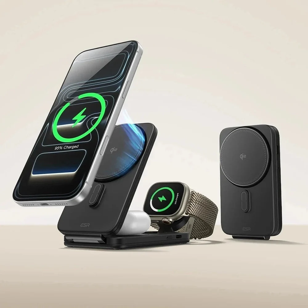 ESR CryoBoost 3in1 Wireless Network Charger, 25W, Black - Image 2